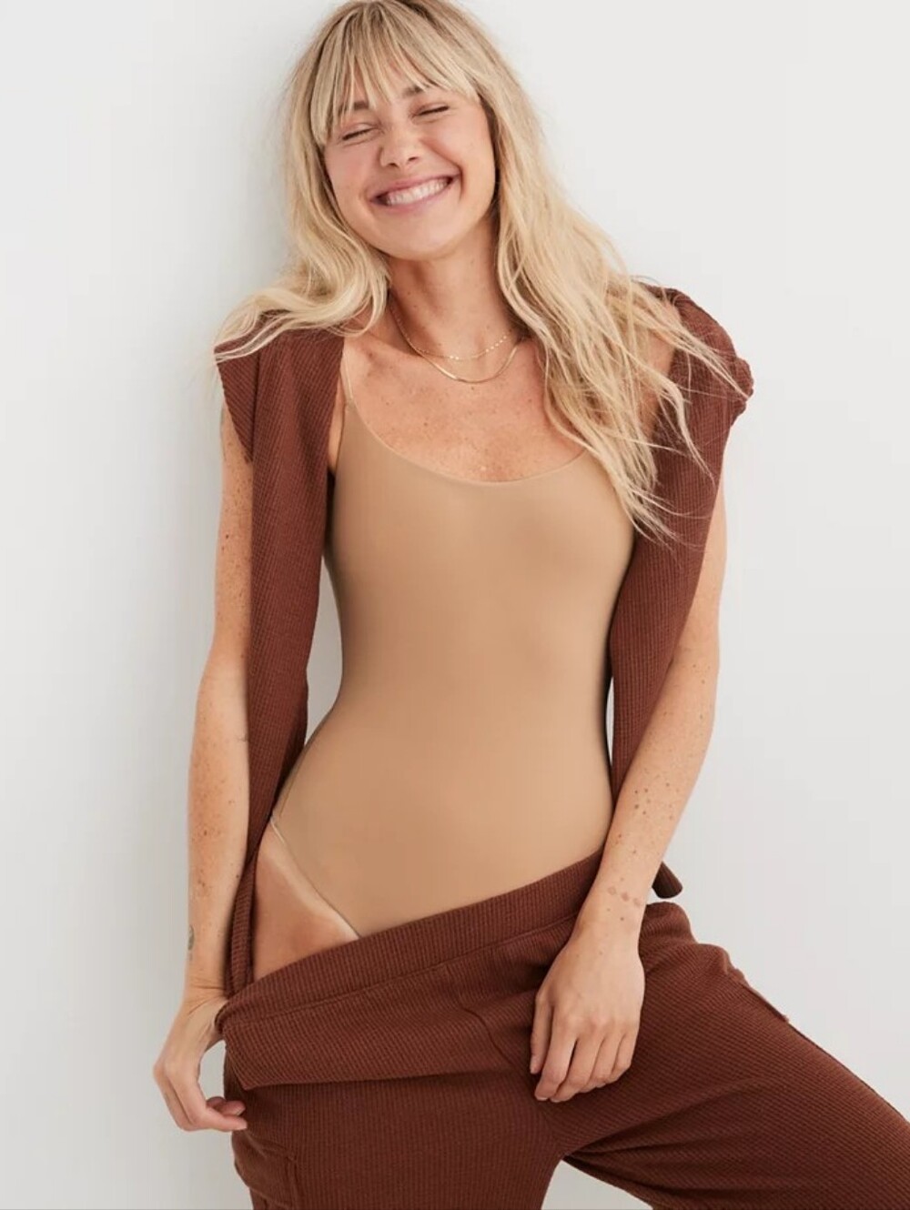 Aerie SMOOTHEZ Scoopneck Bodysuit Nwot